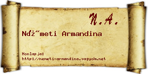 Németi Armandina névjegykártya